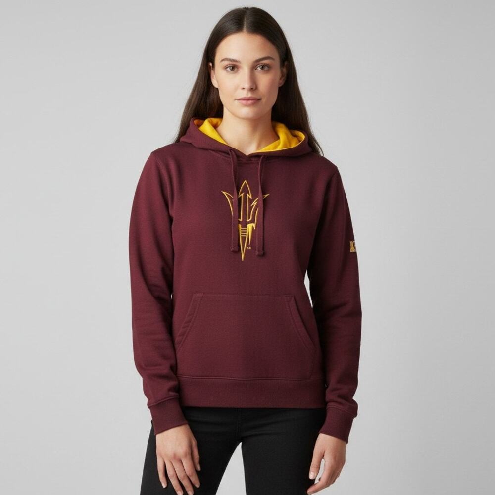 Arizona State ASU Womens L Burgundy Red Hoodie Sweatshirt Sun Devils College